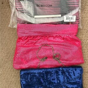 BUNDLE BCBGMaxAzria Clutchs and Blue Silver Chain Bag